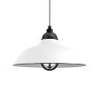18" Chicago, 250-Porcelain White, TGG-Heavy Duty Cast Guard, 150-Black, RIB-Ribbed Glass, CSBW-Black & White Cloth Cord