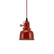 Fargo Pendant, 400-Barn Red, Cup with Arms and Turn Key Switch, TDR-Red Cotton Twist Cord