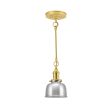 Fargo Stem & Loop Pendant, 975-Galvanized, 12" Stem, Putty Cotton Twist Cord, BS-Brass with No Switch