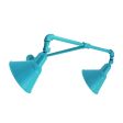 Dual Arm Fire Chief Sign Light, 10" Shades, 390-Teal, Swivel Knuckles