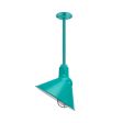 14" Fire Chief Nautical LED, 390-Teal, CGG-Standard Cast Guard, 975-Galvanized, RIB-Ribbed Glass