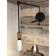 Downtown Minimalist Wooden Socket Swing Arm Sconce, Oak, 106-Matte Black, LED Bulb, G67 Arm | Photo Courtesy of John Colenari