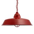 18" Rochester LED, 400-Barn Red, CGG-Standard Cast Guard, FST-Frosted Glass, CSR-Red Cloth Cord