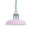 14" Sydney LED, 790-Lavender, Guard in 390-Teal, CLR-Clear Glass, CMG-Grey Cloth Cord, Mounting in 390-Teal