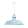 18" Sydney, 715-Delphite Blue, Guard in 200-White, RIB-Ribbed Glass