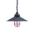 18" Syracuse, 705-Navy, CGG-Standard Cast Guard, 490-Magenta, RIB-Ribbed Glass, CSBP-Black & Pink Cloth Cord