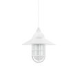 12" Syracuse LED, 200-White, CGG-Standard Cast Guard, FST-Frosted Glass, CSW-White Cloth Cord