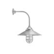 16" Syracuse, 975-Galvanized, CGG-Standard Cast Guard, RIB-Ribbed Glass, G12 Gooseneck Arm
