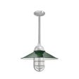 16" Syracuse, 300-Dark Green, CGG-Standard Cast Guard, 975-Galvanized, RIB-Ribbed Glass, Mounting in 975-Galvanized