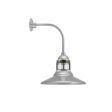 14" Wallaby LED, 975-Galvanized, Guard in 600-Bronze, RIB-Ribbed Glass, G13 Gooseneck Arm