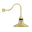 16" Wallaby LED, 997-Natural Raw Brass, With Cap Option, FST-Frosted Glass, G24 Gooseneck Arm, Decorative Backing Plate Cover