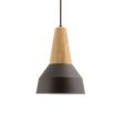 10" Brunson LED, 615-Oil-Rubbed Bronze, Ash Wood, CSBB-Black & Brown Cloth Cord