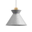 14" Manhattan LED, 975-Galvanized, Ash Wood, CMG-Grey Cloth Cord