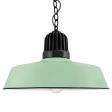 20" Scrimmage, 355-Porcelain Jadite, Heat Sink in 150-Black, Mounting in 150-Black, CSBW-Black & White Cloth Cord, FST-Frosted Glass