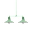 16" Touchdown, 355-Porcelain Jadite, CGG-Standard Cast Guard, 975-Galvanized, RIB-Ribbed Glass