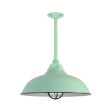 18" Chicago, 355-Porcelain Jadite, CGG-Standard Cast Guard, 150-Black, RIB-Ribbed Glass