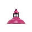 16" Outback LED, 490-Magenta, Guard in 100-Black, RIB-Ribbed Glass, CSBP-Black & Pink Cloth Cord