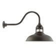 16" Outback LED, 600-Bronze, RIB-Ribbed Glass, G22 Gooseneck Arm