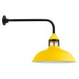18" Outback LED, 500-Buttery Yellow, Guard in 100-Black, CLR-Clear Glass, G8 Gooseneck Arm, 100-Black
