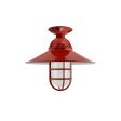 14" Syracuse LED, 400-Barn Red, CGG-Standard Cast Guard, FST-Frosted Glass