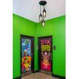 Atomic Topless Multi-Light Chandelier, 100-Black, CGG-Standard Cast Guard, CLR-Clear Glass, SBK-Standard Black Cord | Photo Courtesy of Derek Cress Photography