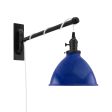 8" Gladstone Swing Arm Sconce, 700-Royal Blue, Black Socket with Knob Switch, Arm in 100-Black, SWH-Standard White Cord