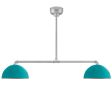 Loma 2-Light LED Chandelier, 12" Shades, 390-Teal, Interior in 975-Galvanized, 18" Arms, Mounting in 975-Galvanized