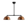 Loma 2-Light LED Chandelier, 12" Shades, 940-Painted Aged Copper, 12" Arms, Mounting in 100-Black