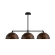 Loma 3-Light Chandelier, 16" Shades, 999-Natural Oil-Rubbed Copper, Mounting in 100-Black