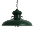 30" Laramie Nautical LED, 300-Dark Green, CGG-Standard Cast Guard, 100-Black, RIB-Ribbed Glass, Mounting in 100-Black, CSBW-Black & White Cloth Cord