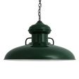 30" Laramie LED, 300-Dark Green, Mounting in 100-Black, CSBW-Black & White Cloth Cord