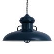 30" Laramie Nautical LED, 705-Navy, CGG-Standard Cast Guard, RIB-Ribbed Glass, CSGW-Gold & White Cloth Cord