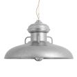 30" Laramie Nautical LED, 975-Galvanized, TGG-Heavy Duty Cast Guard, RIB-Ribbed Glass, CSGW-Gold & White Cloth Cord