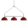Loma 3-Light Chain Hung Chandelier, 12" Shades, 400-Barn Red, Mounting in 975-Galvanized, SWH-Standard White Cord