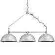Loma 3-Light Chain Hung Chandelier, 16" Shades, 975-Galvanized, Interior in 307-Emerald Green, Mounting in 975-Galvanized, SBK-Standard Black Cord
