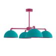 Loma 4-Light Chandelier, 12" Shades, 390-Teal, Interior in 490-Magenta, Mounting in 490-Magenta