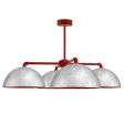 Loma 4-Light Chandelier, 975-Galvanized, Interior in 400-Barn Red, Mounting in 400-Barn Red