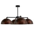 Loma 4-Light Chandelier, 16" Shades, 999-Natural Oil-Rubbed Copper, Mounting in 100-Black