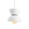 10" Duo, 200-White, Walnut Wood Ring, Shown with LED Double Layer G40 250 Lumen Bulb