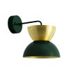 Duo LED Sconce, Top in 997-Natural Raw Brass, Bottom in 300-Dark Green, Bottom Interior in 997-Natural Raw Brass, Mounting in 300-Dark Green