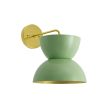 Duo Wall Sconce, 320-Fern Green, Bottom Interior in 997-Natural Raw Brass, Mounting in 320-Fern Green