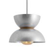 14" Duo, 975-Galvanized, Ash Wood Ring, Shown with Voronoi I Tala Lamp