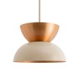 14" Duo LED, Top in 995-Natural Raw Copper, Bottom in 630-Beige, Bottom Interior in 995-Natural Raw Copper, Mounting in 630-Beige