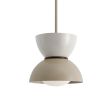 10" Duo, Top in 815-Light Grey, Bottom in 607-Taupe, Walnut Wood Ring, Mounting in 607-Taupe