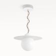 16" Cassidy LED Globe Chain Pendant, 206-Matte White, Rust Cloth Cord