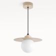16" Cassidy LED Globe Pendant, 630-Beige, Black Cloth Cord