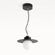 12" Cassidy LED Globe Studio Pendant, 100-Black, Black Cloth Cord