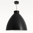 Oxford LED Studio Pendant Light, 100-Black, Rust Cloth Cord