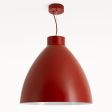 Oxford LED Studio Pendant Light, 400-Barn Red, Barn Red & Black Swirl Cloth Cord