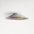16" Carver LED Wooden Diffuser Flush Mount, 975-Galvanized, Oak Wood Diffuser